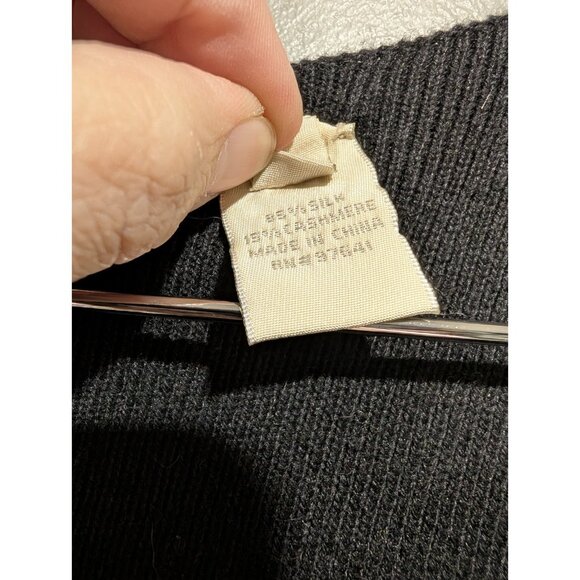 Vintage J Jill Maxi Sweater Dress Small Petite Black SleevelessSilk & Cashmere - Picture 8 of 16